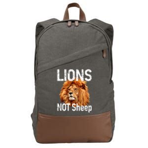 LIONS Not SHEEP, Antiliberal Cotton Canvas Backpack