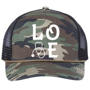 Love Nurse Stethoscope Cute Nursing School Gift Retro Rope Trucker Hat Cap