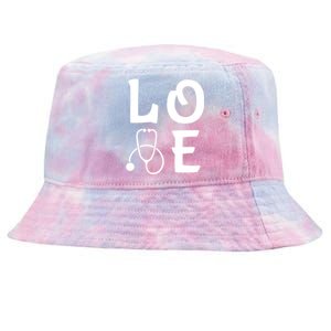 Love Nurse Stethoscope Cute Nursing School Gift Tie-Dyed Bucket Hat