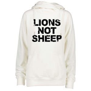 Lions Not Sheep Womens Funnel Neck Pullover Hood