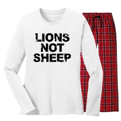 Lions Not Sheep Women's Long Sleeve Flannel Pajama Set 