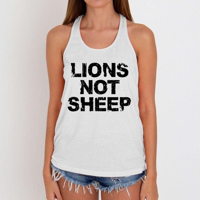 Lions Not Sheep Women's Knotted Racerback Tank