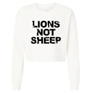 Lions Not Sheep Cropped Pullover Crew