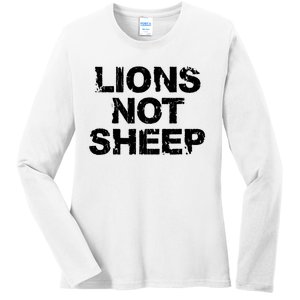 Lions Not Sheep Ladies Long Sleeve Shirt