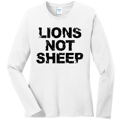 Lions Not Sheep Ladies Long Sleeve Shirt