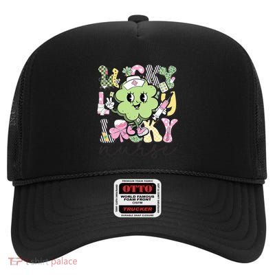 Lucky Nurse St PatrickS Day L And D Nurse One Lucky Nurse Great Gift High Crown Mesh Back Trucker Hat