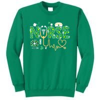 Leopard Nurse Stethoscope Scrub St Patricks Day Irish Nurses Sweatshirt