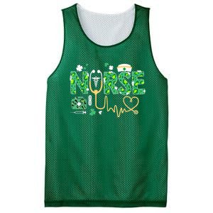 Leopard Nurse Stethoscope Scrub St Patricks Day Irish Nurses Mesh Reversible Basketball Jersey Tank