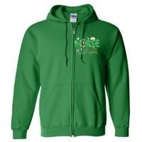 Leopard Nurse Stethoscope Scrub St Patricks Day Irish Nurses Full Zip Hoodie