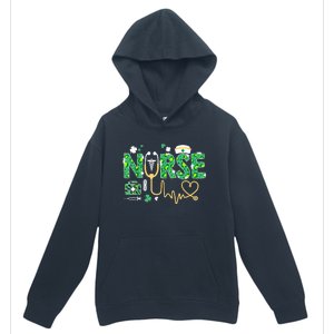 Leopard Nurse Stethoscope Scrub St Patricks Day Irish Nurses Urban Pullover Hoodie