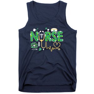 Leopard Nurse Stethoscope Scrub St Patricks Day Irish Nurses Tank Top