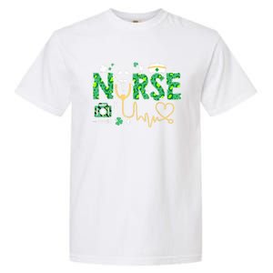 Leopard Nurse Stethoscope Scrub St Patricks Day Irish Nurses Garment-Dyed Heavyweight T-Shirt