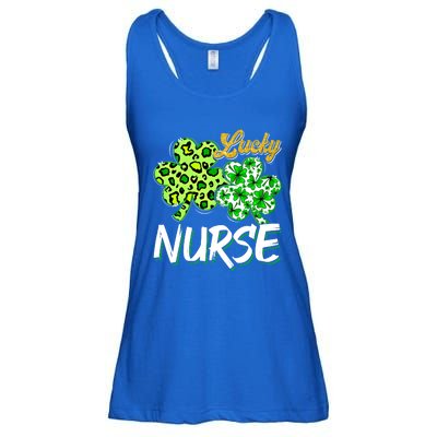 Lucky Nurse St Patricks Day Love Nurse Life Leopard Shamrock Gift Ladies Essential Flowy Tank