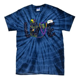 Love Nurse Stethoscope Leopard Fat Tuesday For Mardi Gras Gift Tie-Dye T-Shirt