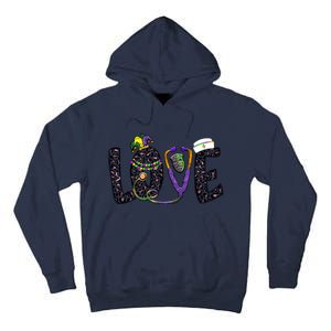 Love Nurse Stethoscope Leopard Fat Tuesday For Mardi Gras Gift Tall Hoodie