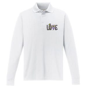 Love Nurse Stethoscope Leopard Fat Tuesday For Mardi Gras Gift Performance Long Sleeve Polo