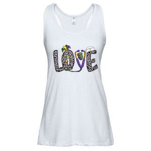 Love Nurse Stethoscope Leopard Fat Tuesday For Mardi Gras Gift Ladies Essential Flowy Tank