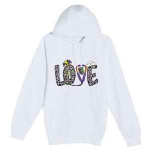 Love Nurse Stethoscope Leopard Fat Tuesday For Mardi Gras Gift Premium Pullover Hoodie