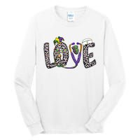 Love Nurse Stethoscope Leopard Fat Tuesday For Mardi Gras Gift Tall Long Sleeve T-Shirt