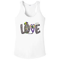 Love Nurse Stethoscope Leopard Fat Tuesday For Mardi Gras Gift Ladies PosiCharge Competitor Racerback Tank