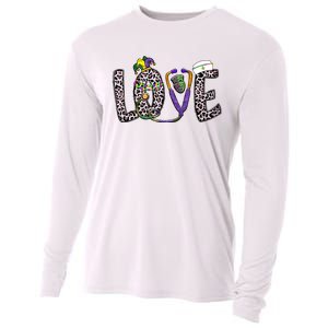 Love Nurse Stethoscope Leopard Fat Tuesday For Mardi Gras Gift Cooling Performance Long Sleeve Crew