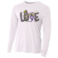 Love Nurse Stethoscope Leopard Fat Tuesday For Mardi Gras Gift Cooling Performance Long Sleeve Crew