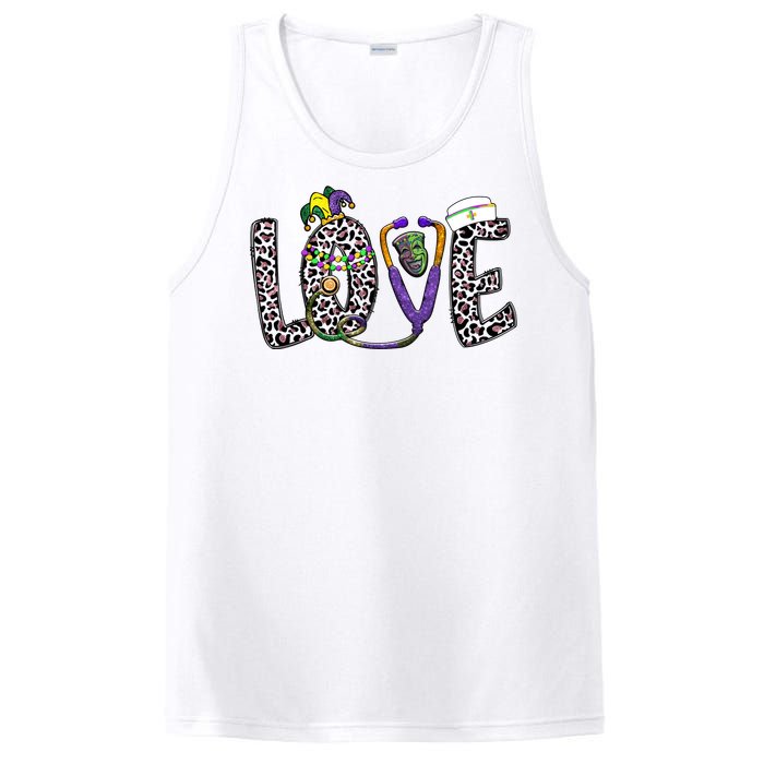 Love Nurse Stethoscope Leopard Fat Tuesday For Mardi Gras Gift PosiCharge Competitor Tank