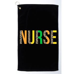 Leopard Nurse St Patrick's Day Funny One Lucky Nurse Irish Gift Platinum Collection Golf Towel