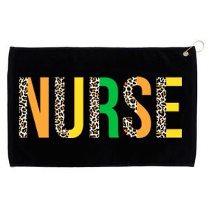 Leopard Nurse St Patrick's Day Funny One Lucky Nurse Irish Gift Grommeted Golf Towel