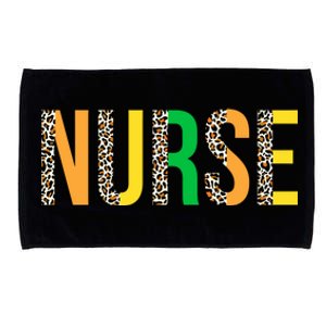 Leopard Nurse St Patrick's Day Funny One Lucky Nurse Irish Gift Microfiber Hand Towel