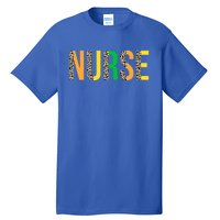 Leopard Nurse St Patrick's Day Funny One Lucky Nurse Irish Gift Tall T-Shirt