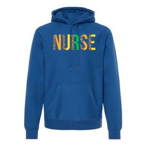 Leopard Nurse St Patrick's Day Funny One Lucky Nurse Irish Gift Premium Hoodie