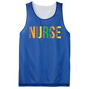 Leopard Nurse St Patrick's Day Funny One Lucky Nurse Irish Gift Mesh Reversible Basketball Jersey Tank