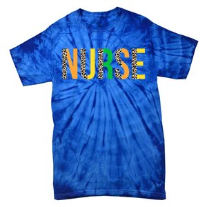 Leopard Nurse St Patrick's Day Funny One Lucky Nurse Irish Gift Tie-Dye T-Shirt