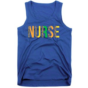 Leopard Nurse St Patrick's Day Funny One Lucky Nurse Irish Gift Tank Top