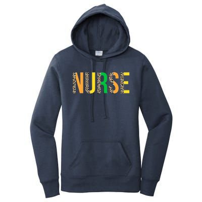 Leopard Nurse St Patrick's Day Funny One Lucky Nurse Irish Gift Women's Pullover Hoodie