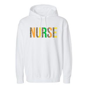 Leopard Nurse St Patrick's Day Funny One Lucky Nurse Irish Gift Garment-Dyed Fleece Hoodie