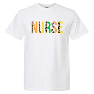 Leopard Nurse St Patrick's Day Funny One Lucky Nurse Irish Gift Garment-Dyed Heavyweight T-Shirt