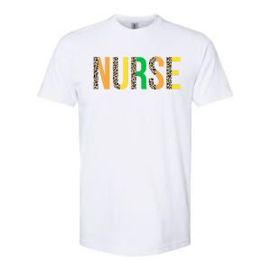 Leopard Nurse St Patrick's Day Funny One Lucky Nurse Irish Gift Softstyle CVC T-Shirt