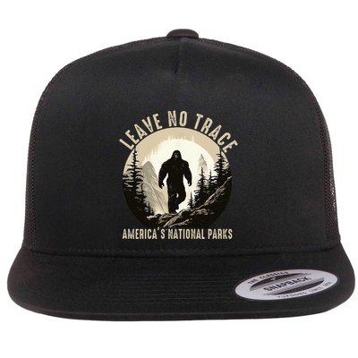 Leave No Trace America National Parks Funny Sasquatch Flat Bill Trucker Hat