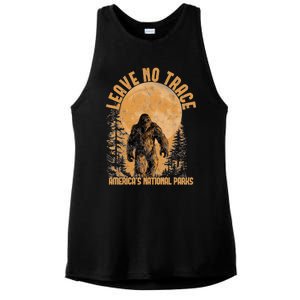 Leave No Trace America National Parks Funny Big Foot Ladies PosiCharge Tri-Blend Wicking Tank