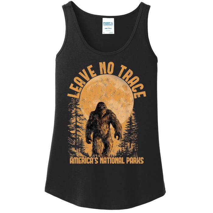 Leave No Trace America National Parks Funny Big Foot Ladies Essential Tank