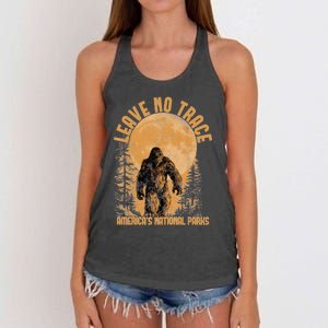 Leave No Trace America National Parks Funny Big Foot Women's Knotted Racerback Tank