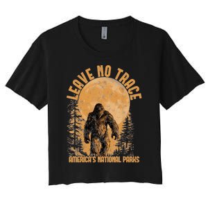 Leave No Trace America National Parks Funny Big Foot Women's Crop Top Tee