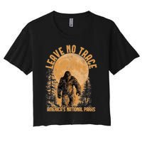 Leave No Trace America National Parks Funny Big Foot Women's Crop Top Tee