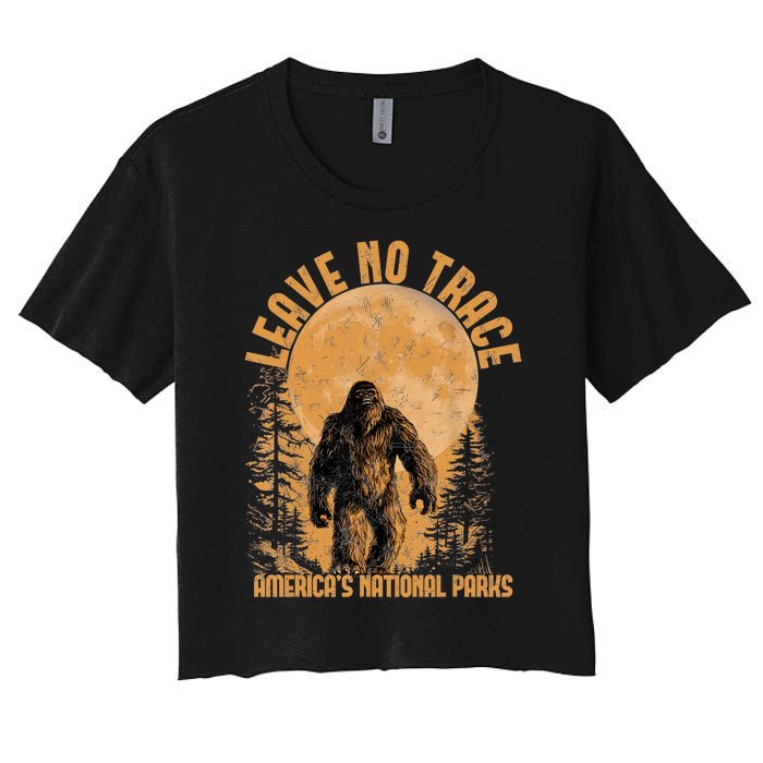 Leave No Trace America National Parks Funny Big Foot Women's Crop Top Tee