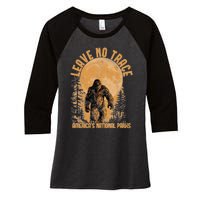 Leave No Trace America National Parks Funny Big Foot Women's Tri-Blend 3/4-Sleeve Raglan Shirt