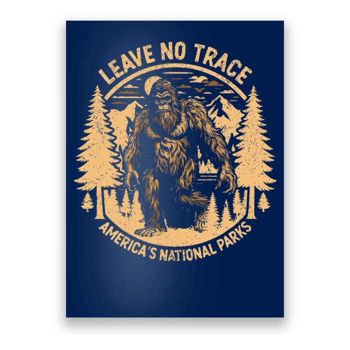 Leave No Trace Big Foot America National Parks Poster