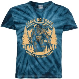 Leave No Trace Big Foot America National Parks Kids Tie-Dye T-Shirt