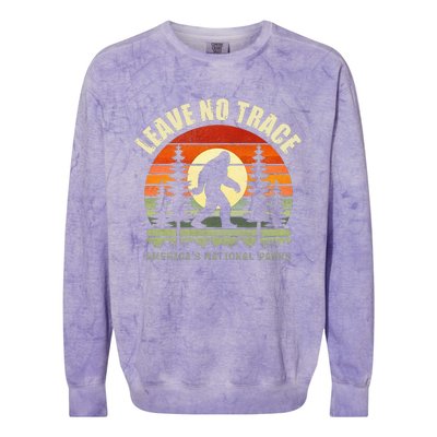 Leave No Trace Bigfoot Hiking And Camping Colorblast Crewneck Sweatshirt